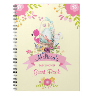 Caderno Espiral Aguarela cor-de-rosa das flores, do ovo, do