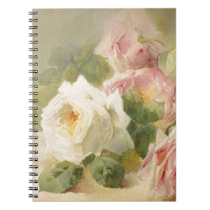 Caderno Espiral Aguarela cor-de-rosa do Victorian do vintage