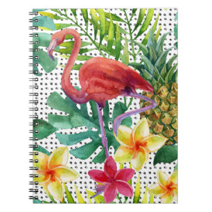 Caderno Espiral Aguarela tropical