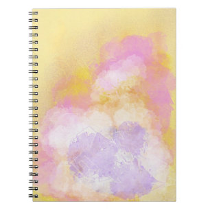 Caderno Espiral Aguarelas abstratas - fundo alaranjado
