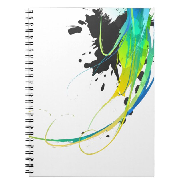 Caderno Espiral Águas abstrato legal Paint Splatters (Frente)