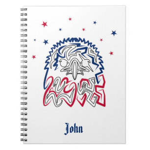 Caderno Espiral Águia Americana do Dia da Independência