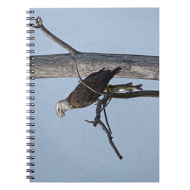 Caderno Espiral Águia Balda com um peixe (Frente)