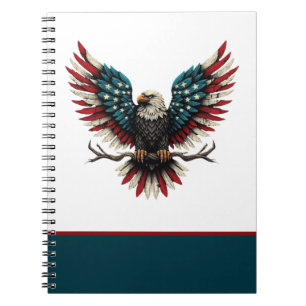 Caderno Espiral Águia-careca americana/patriótica russa