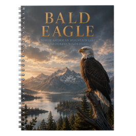 Caderno Espiral Águia-Careca Montanha Lago ANIMAIS