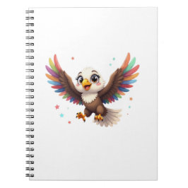 Caderno Espiral Águia de desenho animado fofa voando – Arte vetori