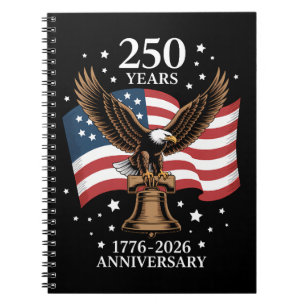 Caderno Espiral Águia e Bandeira 250 Anos da América 1776-2026