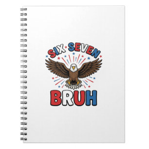 Caderno Espiral Águia Patriótica Seis Sete Bruh Design Vector_1