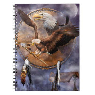Caderno Espiral Águias Baldes, Dreamcatcher e Penas
