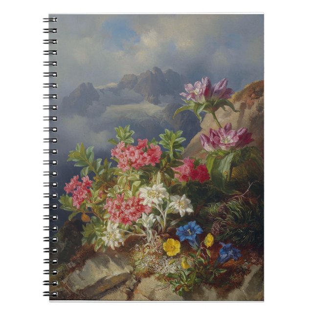 Caderno Espiral Ainda com Flores Alpinas - Andreas Lach (Frente)