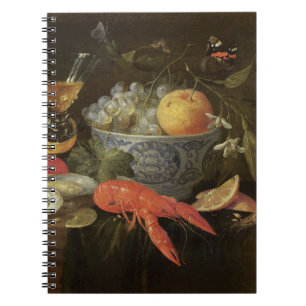 Caderno Espiral Ainda vida com fruta e marisco, 1653 (óleo sobre