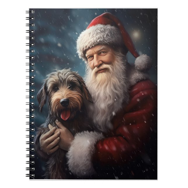 Caderno Espiral Airedale com Papai Noel Natal Festivo (Frente)