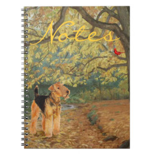 Caderno Espiral Airedale Terrier Observação de Pássaros