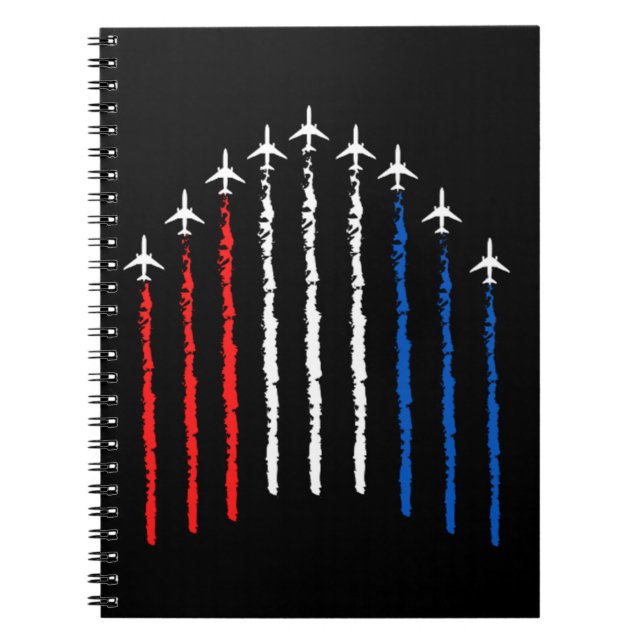 Caderno Espiral Airforce Flyover 4 De Julho (Frente)