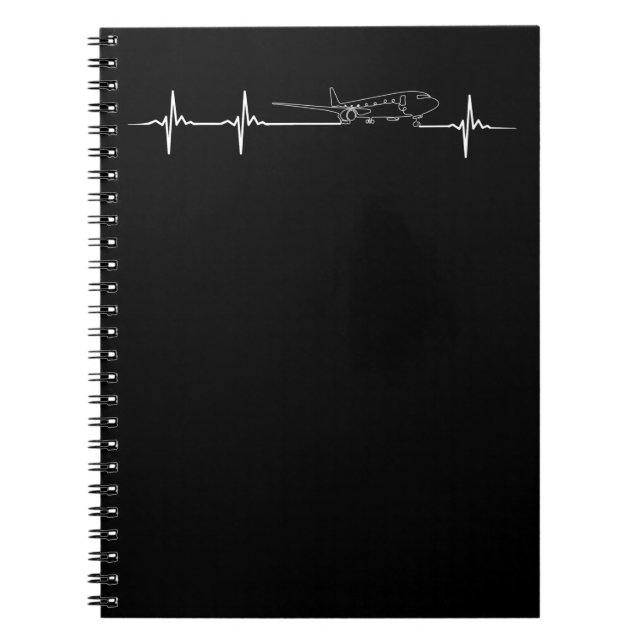 Caderno Espiral Airplane Pilot Pilot Heartbeat (Frente)