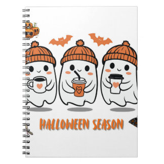 Caderno Espiral aison Halloween – fantômes café mignons