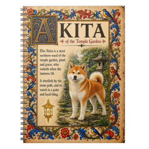 Caderno Espiral Akita, Arte de Bestiário Medieval
