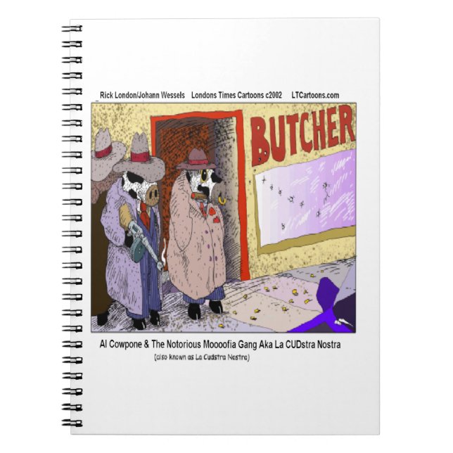 Caderno Espiral Al Cowpone & Moofia Gang Vacas Engraçadas (Frente)