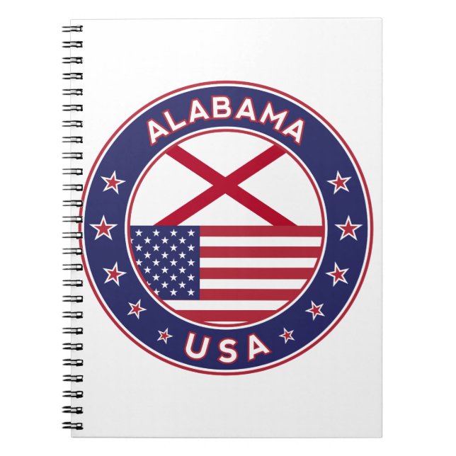 Caderno Espiral Alabama, USA States, Alabama t-shirt, Alabama (Frente)