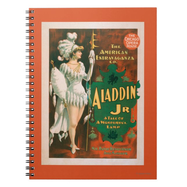 Caderno Espiral Aladdin Jr. Conto de um Maravilhoso Teatro Lâmpada (Frente)