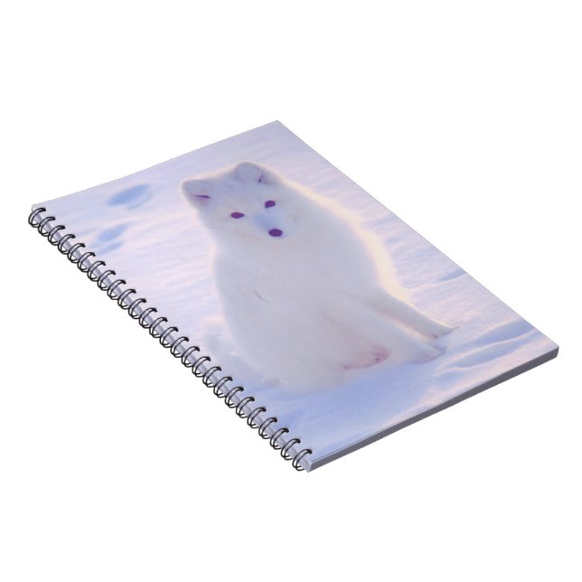 Caderno Espiral Alaska Artic Winter Fox Photo Designed Diário (Lado Direito)