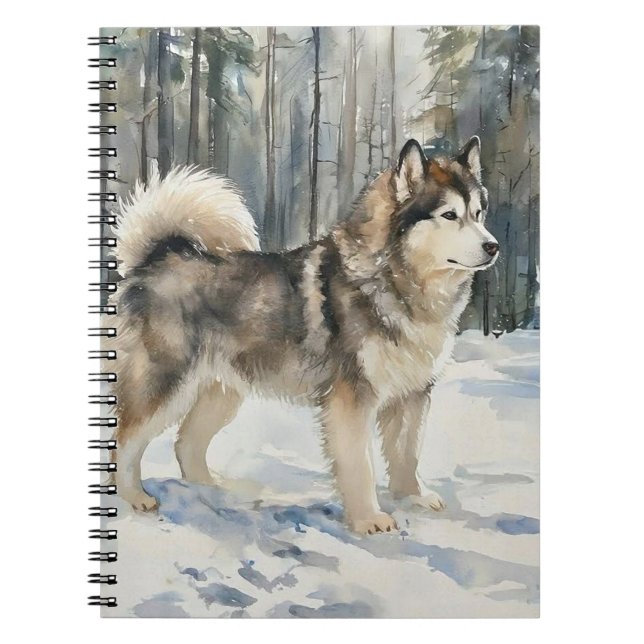 Caderno Espiral Alaskan Malamute (Frente)