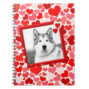 Caderno Espiral Alaskan Malamute Dog Namorados Heart