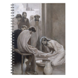 Caderno Espiral Albert Edelsense - Jesus Lavando Pés Discípulos