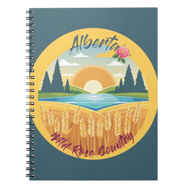 Caderno Espiral Alberta: País Rosa selvagem (Frente)