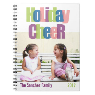 Caderno Espiral Álbum de fotos de família alegre e colorido para a