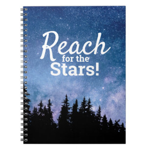 Caderno Espiral Alcance as Estrelas Citação Motivacional Inspirado