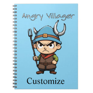Caderno Espiral Aldeão Irritado Forcado Thunder_Cove