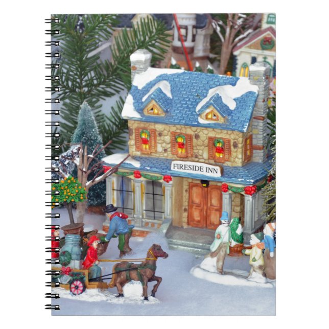 Caderno Espiral aldeia de natal miniatura (Frente)