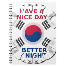 Caderno Espiral Alegre "Tenha um belo dia" design de Arte da Bande