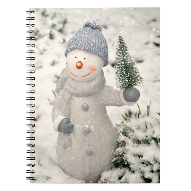 Caderno Espiral Alegria de Natal com Snowman Sorridente (Frente)