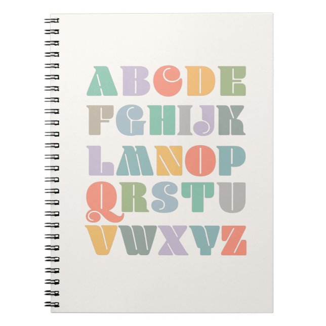 Caderno Espiral Alfabeto ABC Moderno (Frente)