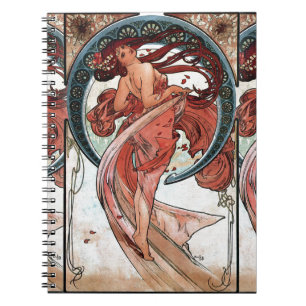 Caderno Espiral Alfons Mucha Dança 1898