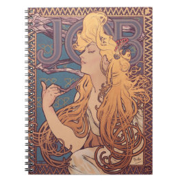 Caderno Espiral Alfonse Mucha Job Art Nouveau mulher