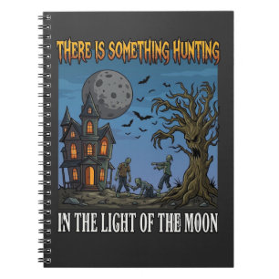 Caderno Espiral Algo Caça Luz Lua Halloween Assombrado Zom