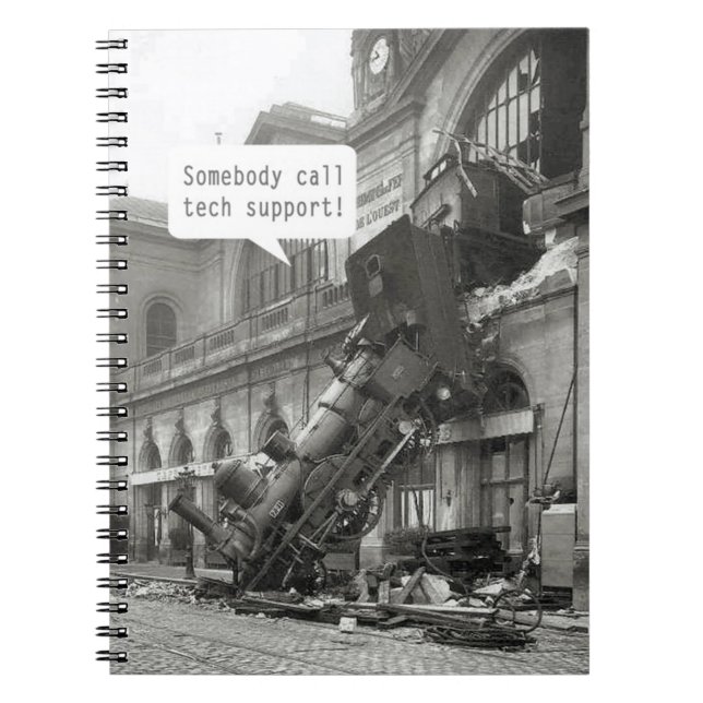 Caderno Espiral Alguém Ligue para o comboio de apoio técnico (Frente)