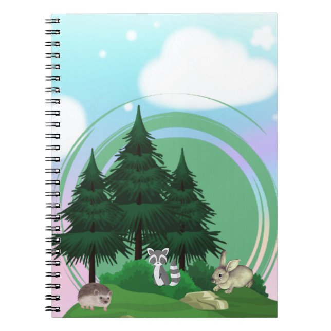 Caderno Espiral alguns amigos da floresta (Frente)