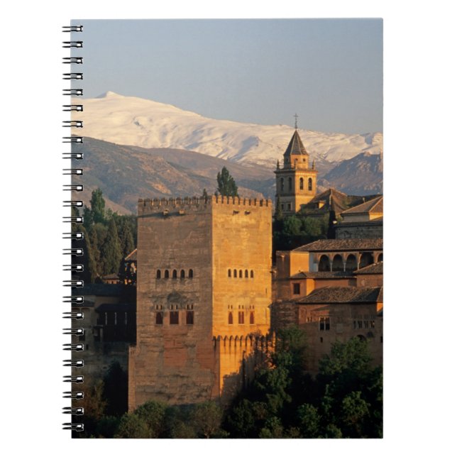 Caderno Espiral Alhambra; Granada; Andaslusia, Espanha, Serra (Frente)
