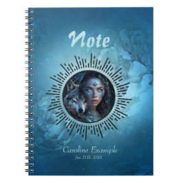 Caderno Espiral Aliança forte o lobo e a bela mulher