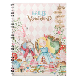 Caderno Espiral Alice Adventures em Woderland Birthday Tea Party