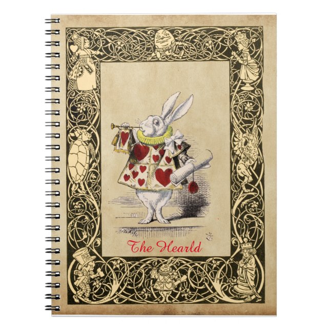 Caderno Espiral Alice - Coelho Branco - O Herald 1865 (Frente)