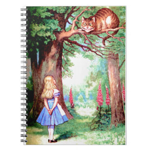 Caderno Espiral Alice e o gato de Cheshire no país das maravilhas
