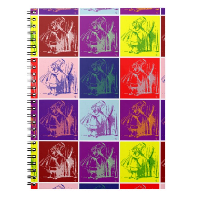 Caderno Espiral Alice encontrando uma pequena pop de arte (Frente)