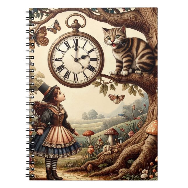 Caderno Espiral Alice & Gato de Cheshire: Fantasia Caprichosa do P (Frente)