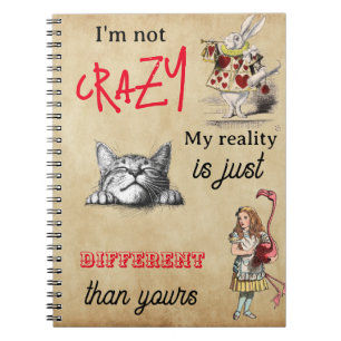 Caderno Espiral Alice - Gato de Cheshire Não estou louco