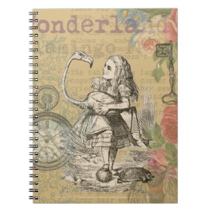 Caderno Espiral Alice no País das Maravilhas Flamingo Classic